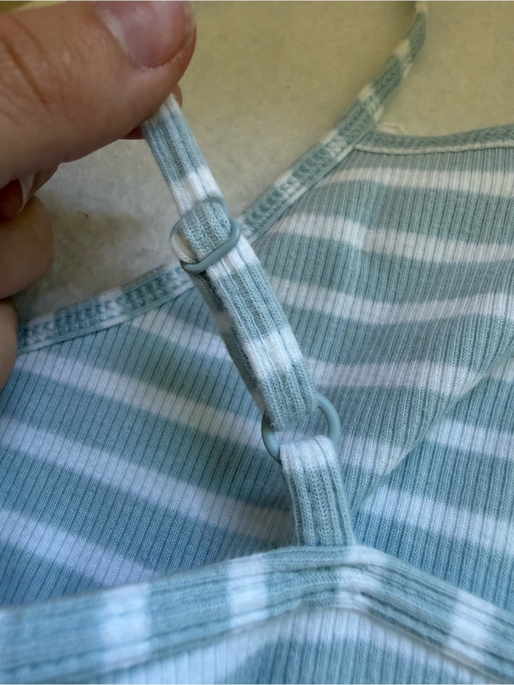 Blue & White american eagle Striped Lace Trim Cami - Picture 5 of 5